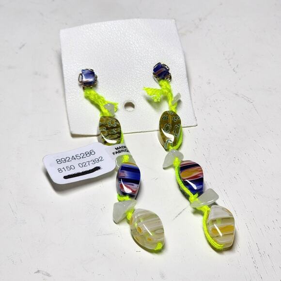 Free People Ariana Ost Voyage Dangle Earrings Artisanal Beaded Crystal Glass - Picture 2 of 8